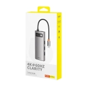 هاب USB-C هفت پورت بیسوس مدل Metal Gleam- خاکستری