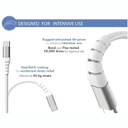 کابل شارژر سریع USB-C به USB-C فورس مدل FPLICC2MW طول 2m - سفید 1