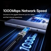 هاب USB-C ده پورت بیسوس مدل UltraJoy- خاکستری