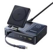 شارژر رومیزی مگنتی چندکاره بیسوس مدل Nomos Qi2 140W - مشکی 2
