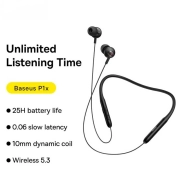 هندزفری گردنی بلوتوثی بیسوس مدل Bowie P1x - مشکی