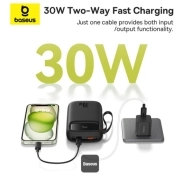 پاوربانک بیسوس مدل QPow2 PPQD4-20C ظرفیت 20000mAh همراه با کابل - مشکی