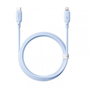 کابل شارژ سریع USB-C به لایتنینگ بیسوس مدل Silky P10377700313-00 طول 1m – آبی