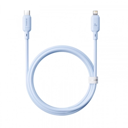 کابل شارژ سریع USB-C به لایتنینگ بیسوس مدل Silky P10377700313-00 طول 1m – آبی
