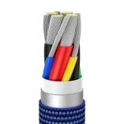 کابل شارژ سریع USB-C به USB-C بیسوس مدل Crystal Shine 100W طول 1.2m – آبی