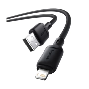 کابل شارژ سریع USB-A به لایتنینگ بیسوس مدل Silky P10377702113-01 طول 2m – مشکی 1