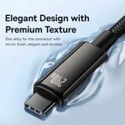 کابل شارژ سریع USB-C به USB-C بیسوس مدل cawj040001 طول 1m - مشکی