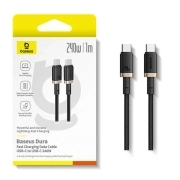 کابل شارژ سریع USB-C به USB-C بیسوس مدل Dura 240W طول 1m - مشکی/طلایی