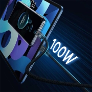 کابل شارژ سریع USB-C به USB-C بیسوس مدل Unbreakable 100W طول 1m - مشکی