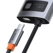 هاب USB-C شش پورت بیسوس مدل Metal Gleam Series- خاکستری