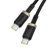 کابل شارژ سریع USB-C به USB-C بیسوس مدل Dura 240W طول 1m - مشکی/طلایی