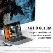 هاب USB-C شش پورت بیسوس مدل Metal Gleam Series- خاکستری