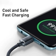 کابل شارژ سریع USB-C به USB-C بیسوس مدل Crystal Shine 100W طول 1.2m – مشکی