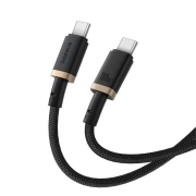 کابل شارژ سریع USB-C به USB-C بیسوس مدل Dura 100W طول 2m – طلایی/مشکی