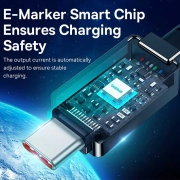 کابل شارژ سریع USB-C به USB-C بیسوس مدل Unbreakable 100W طول 1m - مشکی