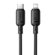 کابل شارژ سریع USB-C به Lightning PD بیسوس مدل Silky طول 1m - مشکی