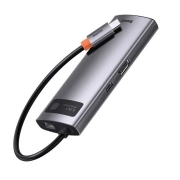 هاب USB-C شش پورت بیسوس مدل Metal Gleam Series- خاکستری