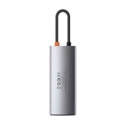 هاب USB-C شش پورت بیسوس مدل Metal Gleam Series- خاکستری