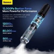 جاروشارژی خودرو بیسوس مدل A3lite - مشکی 1