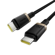 کابل شارژ سریع USB-C به USB-C بیسوس مدل Dura 240W طول 1m - مشکی/طلایی