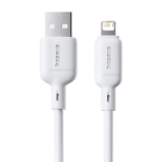 کابل شارژ سریع USB-A به Lightning بیسوس مدل Silky Series 2.4A طول 1m - سفید