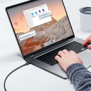 کابل شارژ سریع USB-C به USB-C بیسوس مدل Dura 240W طول 1m - مشکی/قرمز