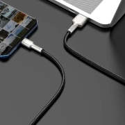 کابل شارژ سریع USB-A به USB-C بیسوس مدل Cafule Series CAKF000101 طول 1m و توان 66W - مشکی 3