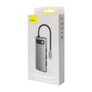 هاب USB-C شش پورت بیسوس مدل Metal Gleam Series- خاکستری