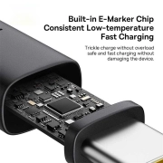 کابل شارژ سریع USB-C به USB-C بیسوس مدل Dura 100W طول 2m – قرمز/مشکی