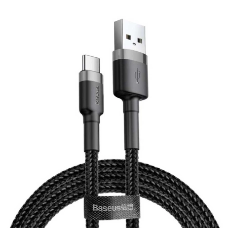 کابل شارژ سریع USB-A به USB-C بیسوس مدل Cafule 3A طول 0.5m - مشکی/خاکستری