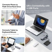 هاب USB-C یازده پورت بیسوس مدل Metal Gleam Series BS-OH147 - خاکستری فضایی