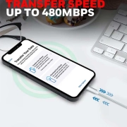 کابل شارژ USB به لایتنینگ هانیول مدل HC000018/CBL طول 1٫2 متر - نقره‌ای