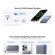 پاوربانک مگنتی بیسوس مدل PicoGo Ultra-Slim Qi2 ظرفیت 10000mAh – خاکستری