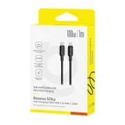 کابل شارژ سریع USB-C به USB-C بیسوس مدل Silky 100W طول 2m – مشکی