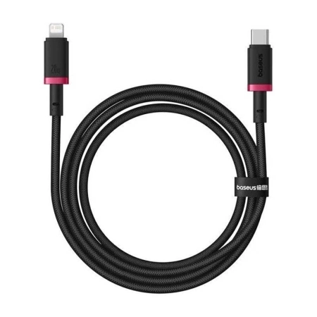 کابل شارژ سریع USB-C به Lightning بیسوس مدل Dura Series PD 20W طول 1m - قرمز/مشکی