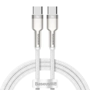 کابل شارژ سریع USB-C به USB-C بیسوس مدل Cafule 100W طول 1m – سفید