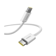 کابل شارژ سریع USB-C به USB-C بیسوس مدل CB000160 طول 1m- سفید