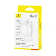 کابل شارژ سریع USB-A به USB-C بیسوس مدل Silky P10377703213-00 طول 1m - سفید 1