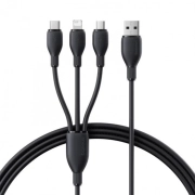 کابل شارژ سریع USB-A به Micro USB/Lightning /USB-C بیسوس مدل Ultra Fast 3.5A طول 1.3m - مشکی