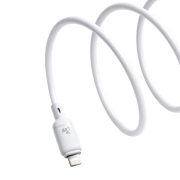 کابل شارژ سریع USB-C به Lightning بیسوس مدل Silky 20W طول 1m - سفید
