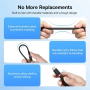 کابل شارژ سریع USB-C به USB-C بیسوس مدل Dura 240W طول 1m - مشکی/قرمز