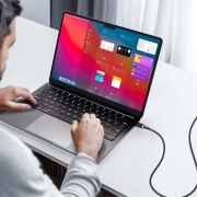 کابل شارژ سریع USB-C به USB-C بیسوس مدل Dura 240W طول 1m - مشکی/قرمز