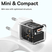 شارژر دیواری بیسوس مدل GaN5 Mini 30W - سفید