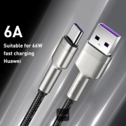 کابل شارژ سریع USB-A به USB-C بیسوس مدل Cafule Series CAKF000101 طول 1m و توان 66W - مشکی 1