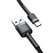 کابل شارژ سریع USB-A به USB-C بیسوس مدل Cafule 3A طول 1m - مشکی/خاکستری