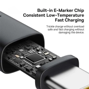 کابل شارژ سریع USB-C به USB-C بیسوس مدل Dura 100W طول 2m – طلایی/مشکی