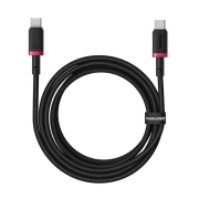 کابل شارژ سریع USB-C به USB-C بیسوس مدل Dura 100W طول 2m – قرمز/مشکی