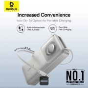 پاوربانک بیسوس مدل Free2Pull PPLSC01-20 ظرفیت 20000mAh و توان 65W همراه با کابل – خاکستری 4