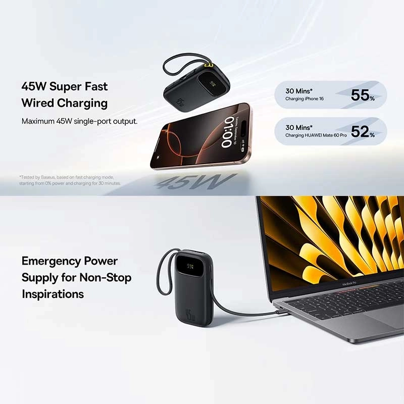 پاوربانک بیسوس مدل EnerFill FC31 ظرفیت 20000mAh -مشکی