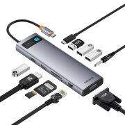 هاب USB-C یازده پورت بیسوس مدل Metal Gleam Series BS-OH147 - خاکستری فضایی